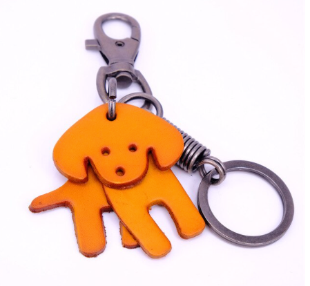 Leather Dog Keyring.