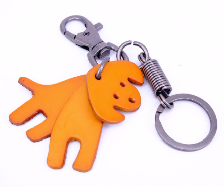 Leather Dog Keyring.