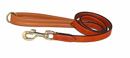 English Flat Leather Lead with Padded Handle