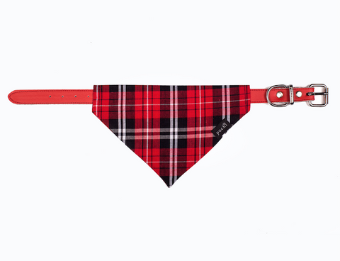 Slip on Red Tartan Bandana