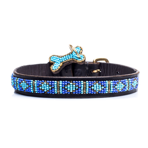 Rafiki Blue Slim Beaded Collar