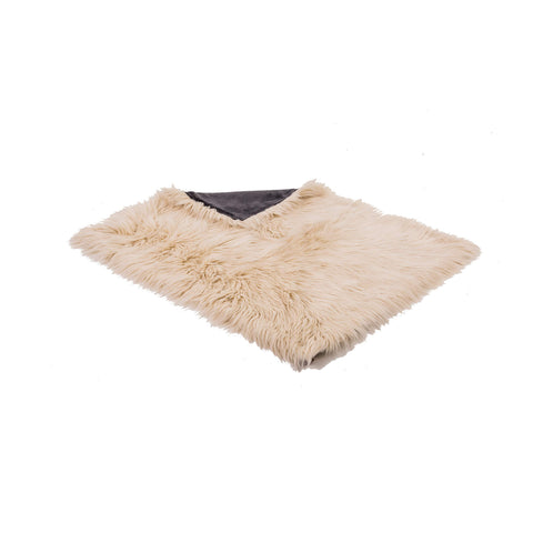 Luxury Faux Fur Throw for Dogs - Arctic Fox Dog Rug